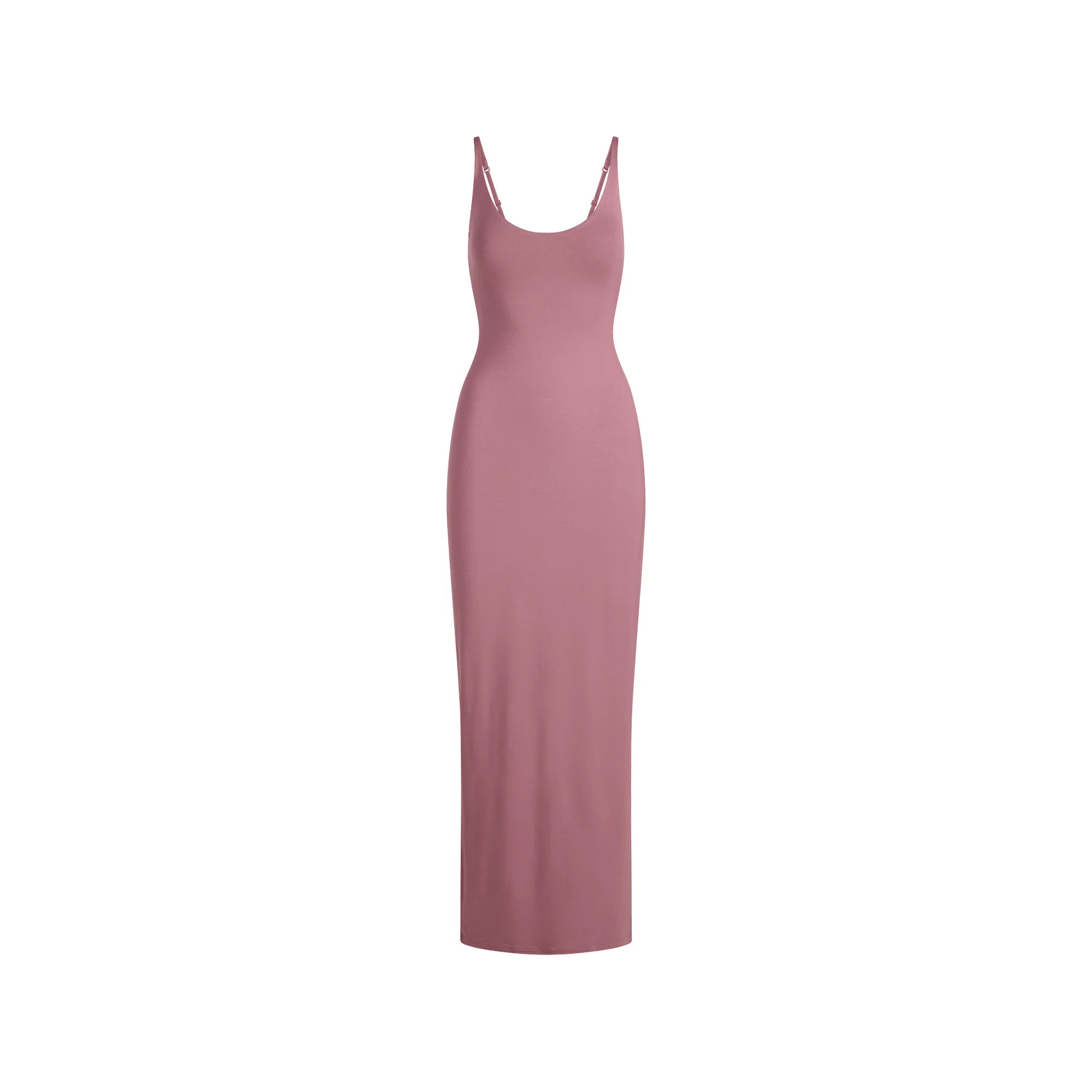SMOOTH LAYERS SCOOP NECK LONG DRESS | REDWOOD | SKIMS | SKIMS (US)