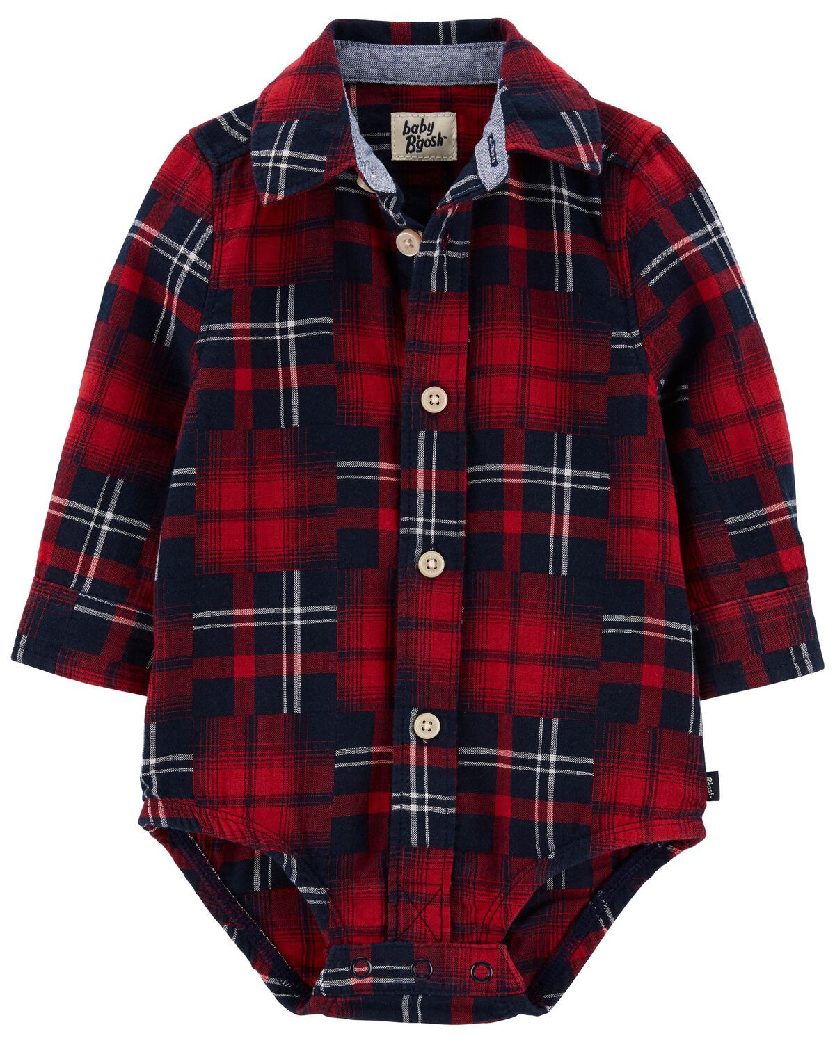 Red Plaid Baby Family Matching: Soft Twill Button-Front Bodysuit | carters.com | Carter's