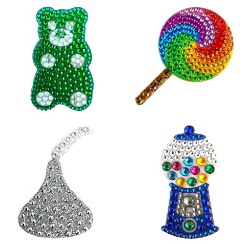 StickerBeans® “The Original Rhinestone Sticker” – Sweets Collection (2" x 2", 4-Pack) - Sparkly, Adhesive Back - Embellish, Collect, Trade, Gift - Laptop, Phone Case, Water Bottle - Kids Teens Adults | Amazon (US)