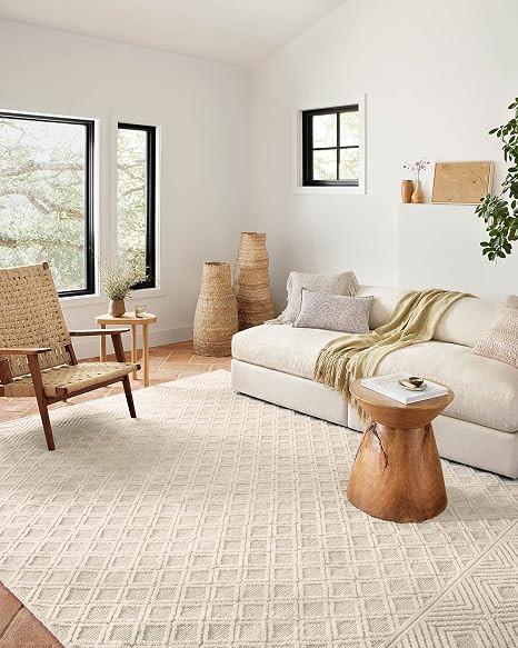 Loloi II Neda Collection NED-04 Ivory/Natural, Transitional 5'-0" x 7'-6" Area Rug | Amazon (US)