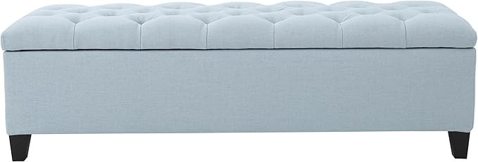 Christopher Knight Home Ottilie Fabric Storage Ottoman, Light Sky, Dimensions: 17.50 inches deep ... | Amazon (US)