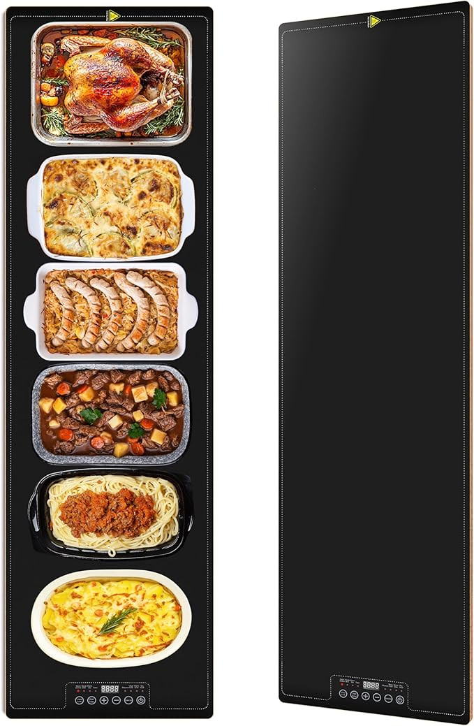 Food Warming Tray for Parties Buffet, 47"x14" Extra Large Warmer Mat with 9 Level Temperature, Th... | Amazon (US)