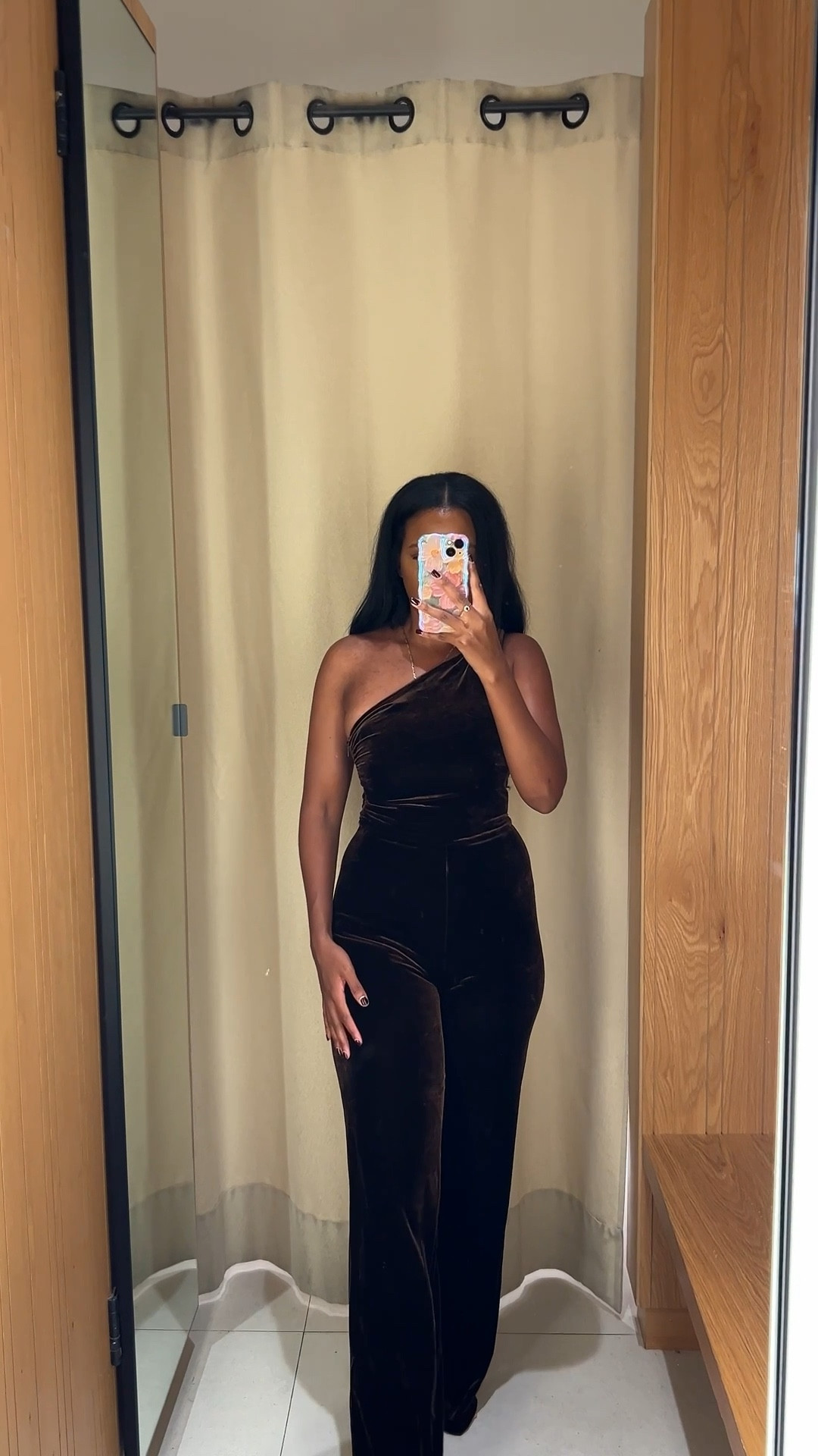 Brown velvet jumpsuit 😍 TTS #tallgirlfriendly #newarrivals fall outfits 

#LTKFindsUnder100 #LTKTall #LTKStyleTip