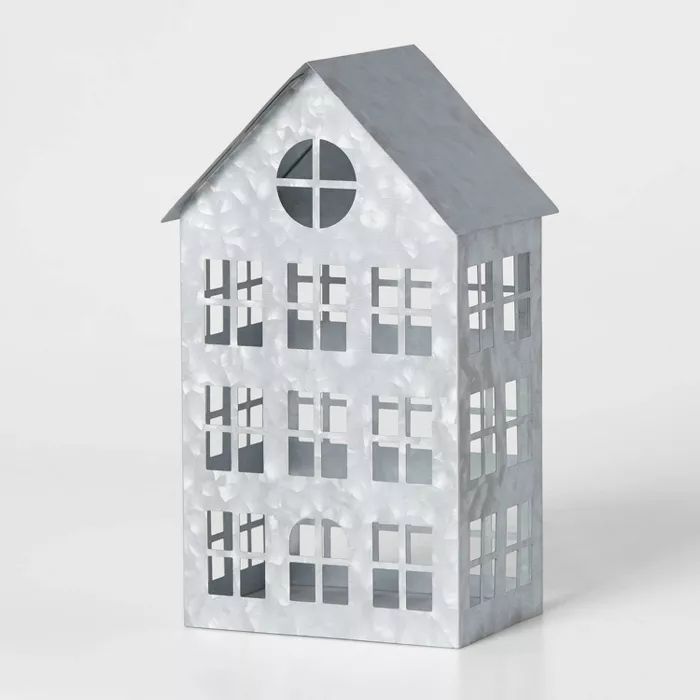 Galvanized Metal Tall Skinny House Decorative Figurine - Wondershop&#8482; | Target
