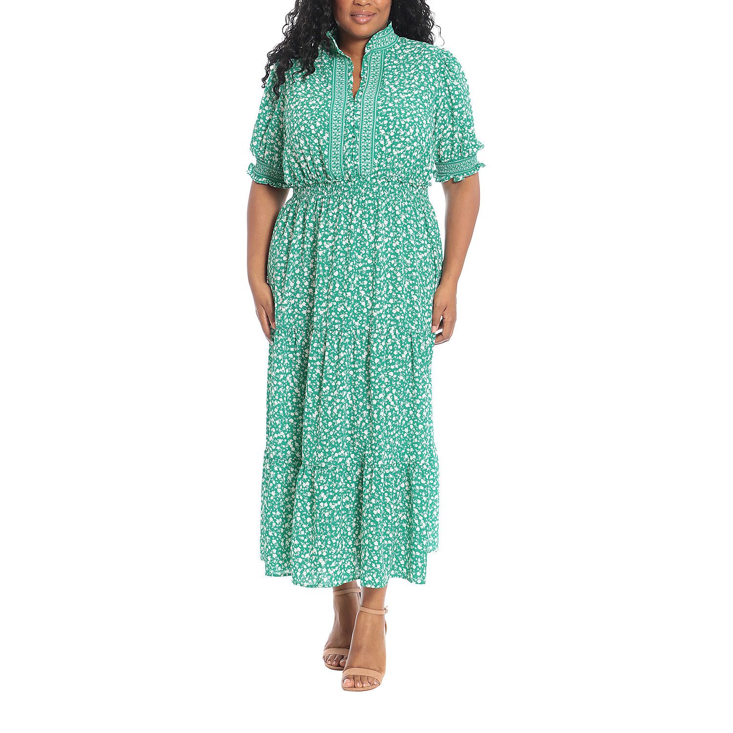 new!London Style Plus Short Sleeve Floral Maxi Dress | JCPenney