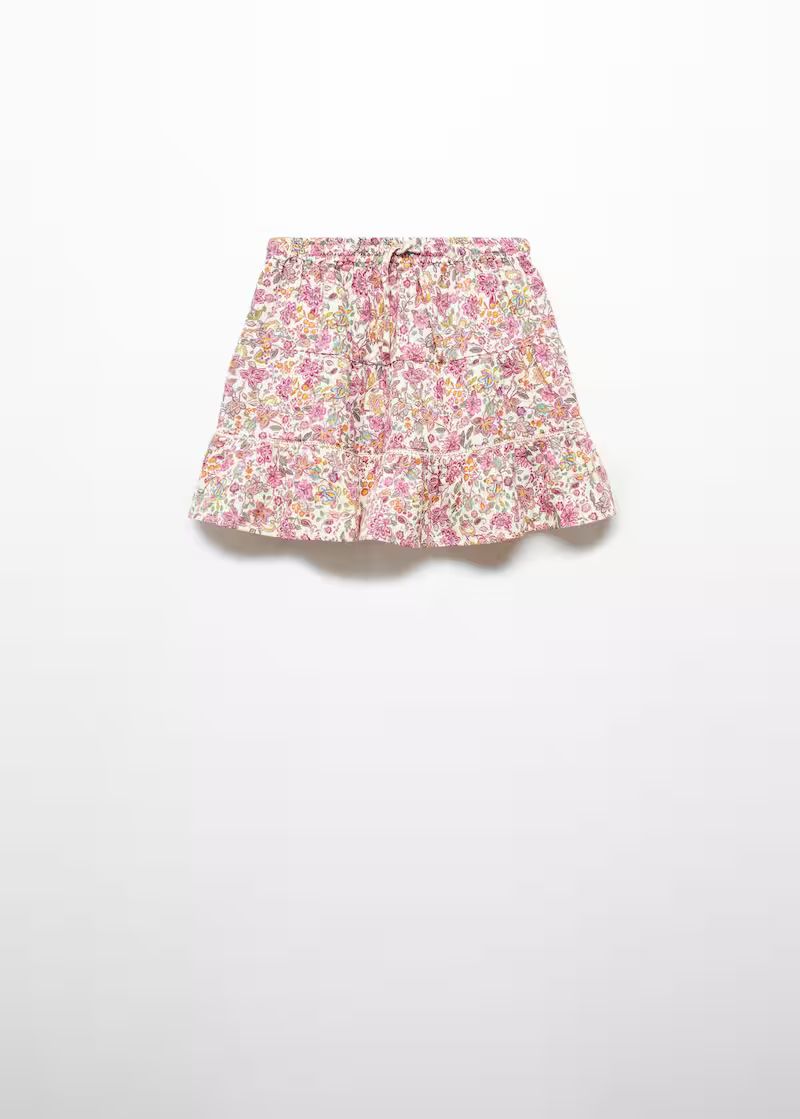 Ruffle flower print skirt -  Teenage girl | Mango Teen USA | MANGO (US)