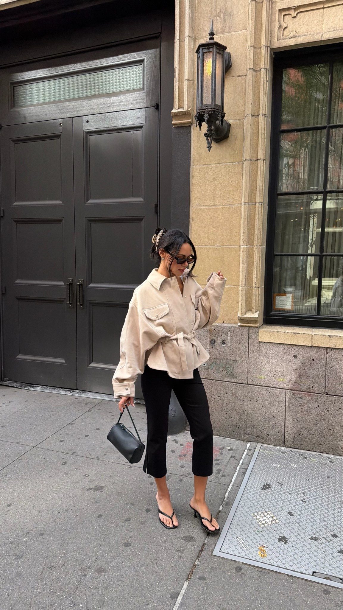 NYC ootd | revolve bone jacket, DISSH capris, Marc fisher heeled sandals

#LTKootd #LTKgrwm #LTKdayinmylife