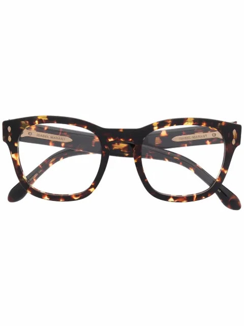tortoiseshell square-frame glasses | Farfetch (CA)