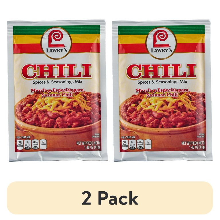 (2 pack) Lawry's Chili Spices & Seasonings Mix, 1.48 oz Envelope | Walmart (US)