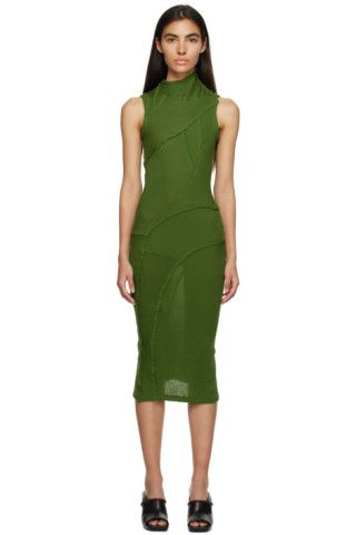 Green Ribbon Midi Dress | SSENSE