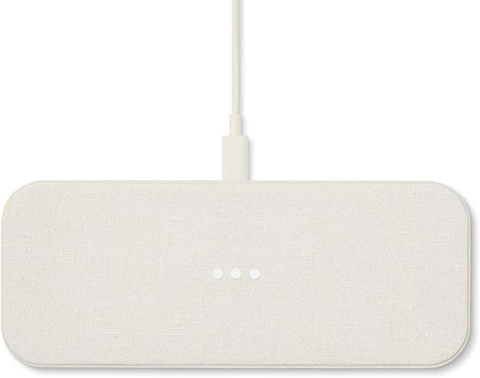 Courant Catch:2 Essentials - Belgian Linen Dual Wireless Charging Pad - Qi-Certified - Compatible... | Amazon (US)