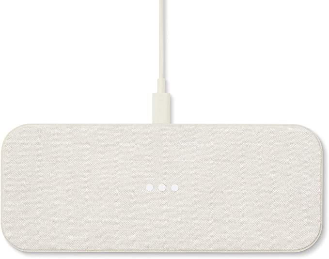 Courant Catch:2 Essentials - Belgian Linen Dual Wireless Charging Pad - Qi-Certified - Compatible... | Amazon (US)