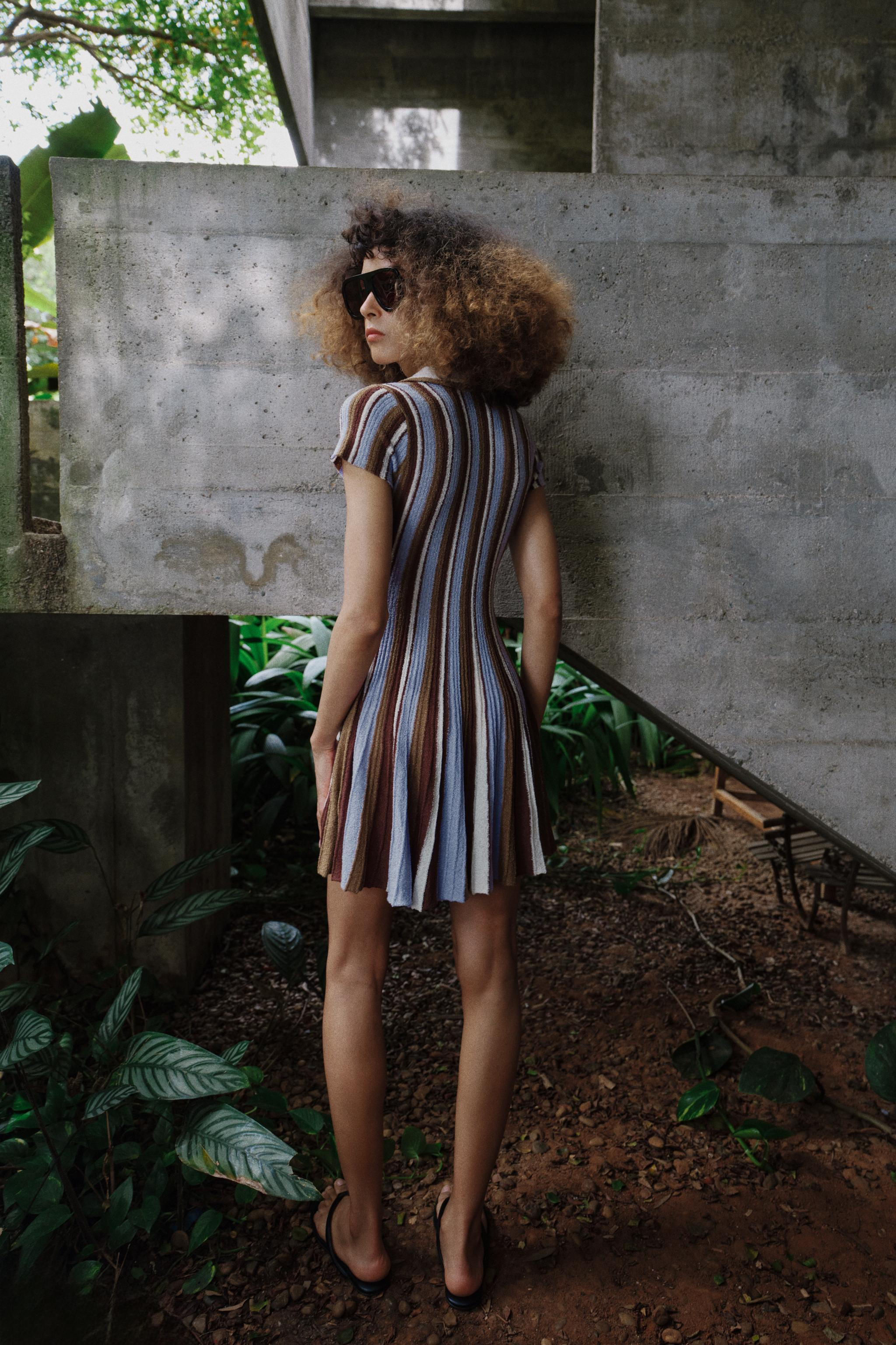STRIPED POLO NECK DRESS | Zara US