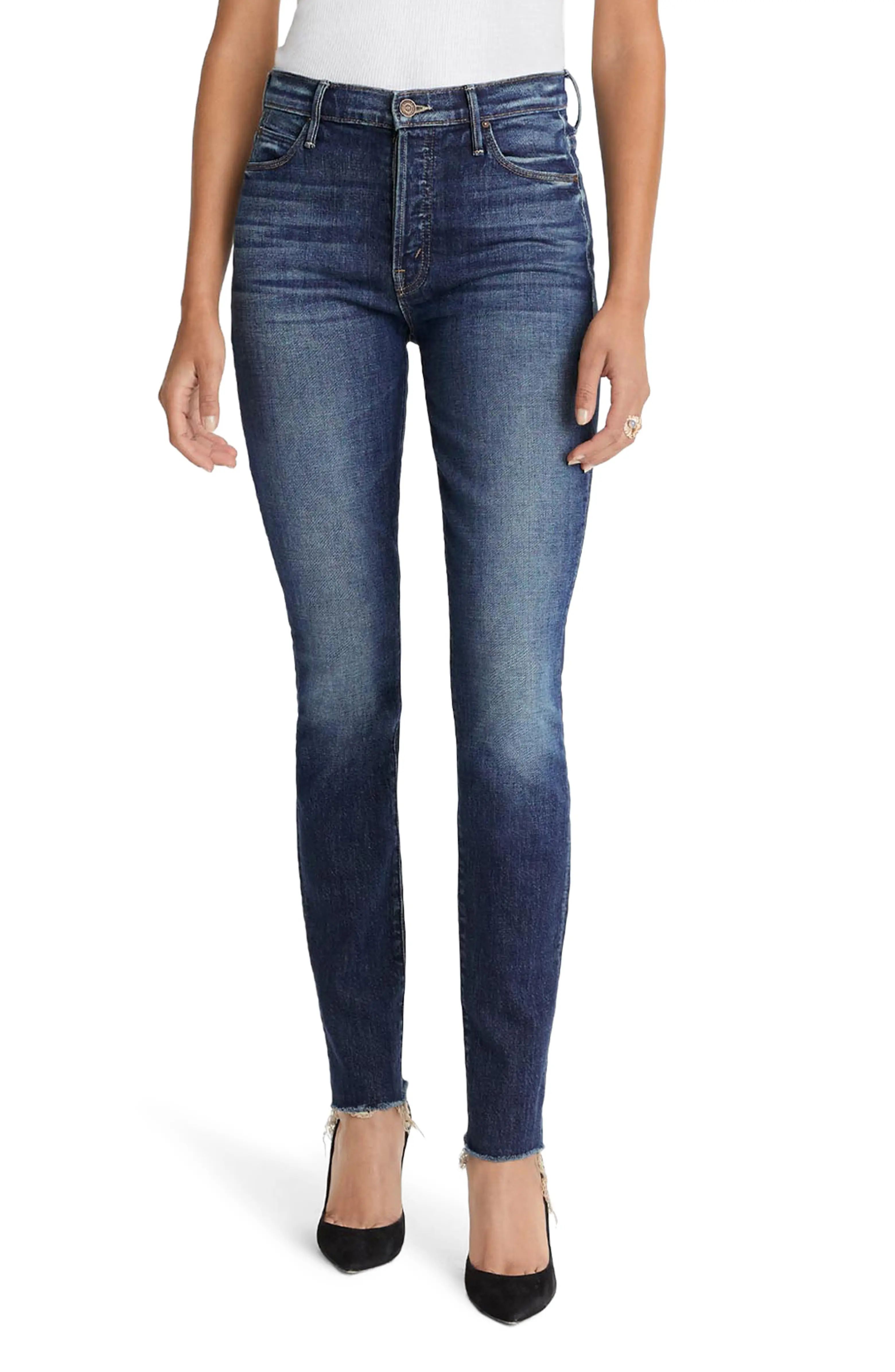 MOTHER The Stunner High Waist Fray Skinny Jeans (Roasting Nuts) | Nordstrom | Nordstrom