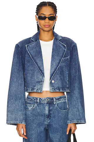 Cropped Blazer Jacket in Mid & Dark Light | Revolve Clothing (Global)