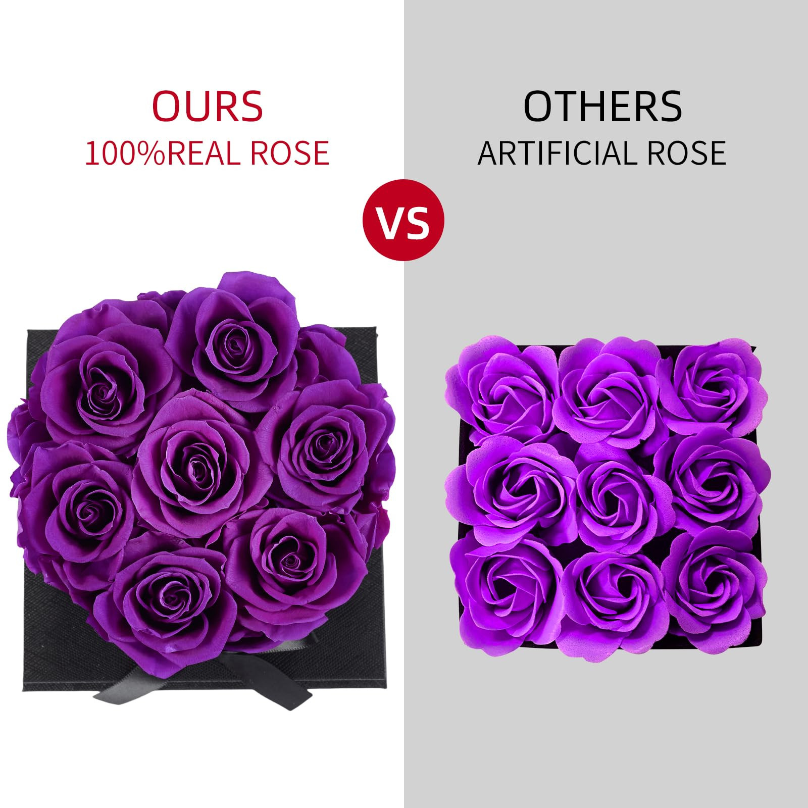 Preserved Roses in a Box - Forever Flowers, Immortal Roses, Eternal Rose Preserved Flowers for De... | Amazon (US)