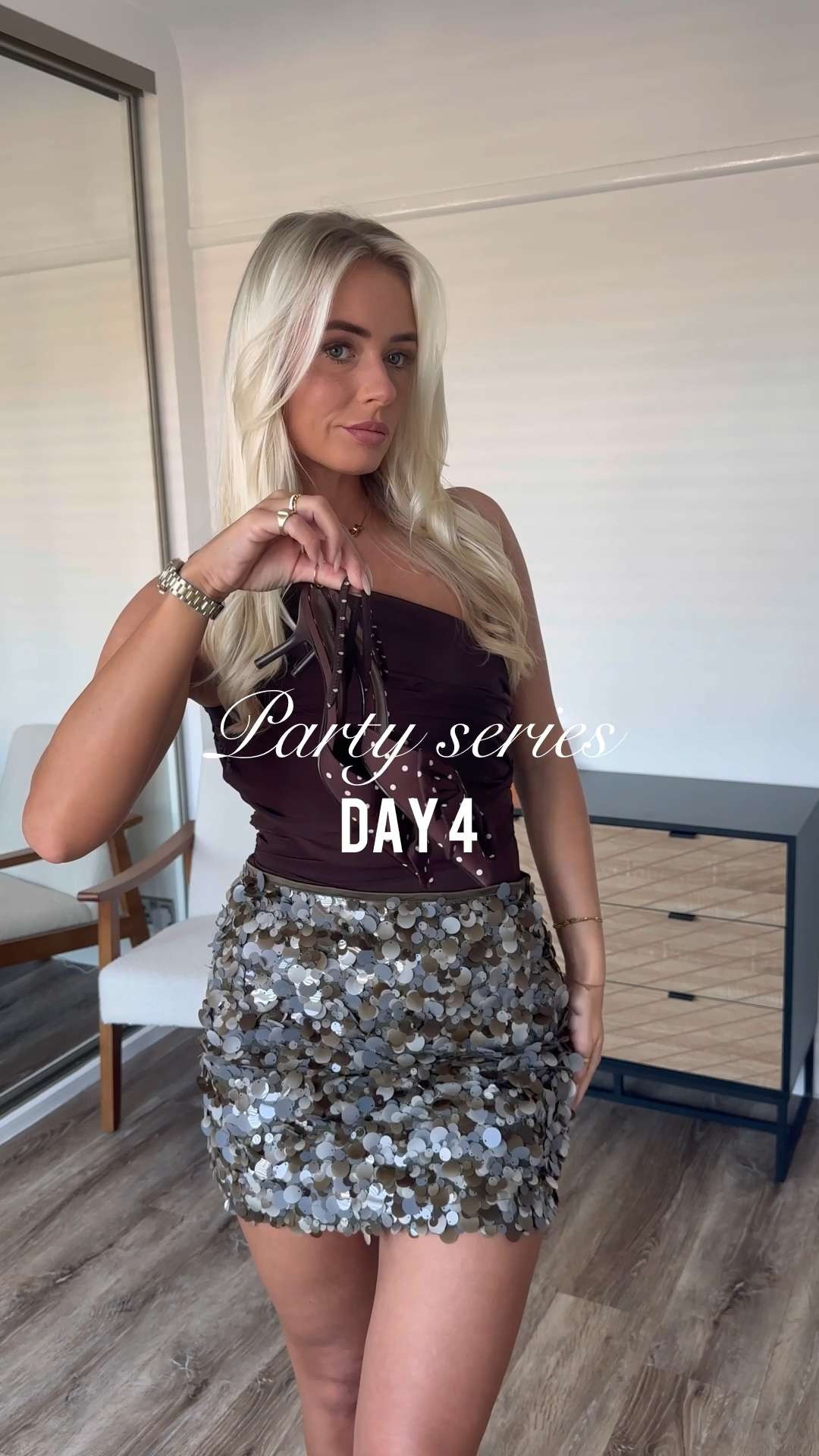 Party outfit series day 4
Outfit ideas, festive outfit, sequin skirt, chocolate brown, polka dot heels, Christmas party outfit ideas  

 #LTKuk #LTKfestive #LTKstyletip