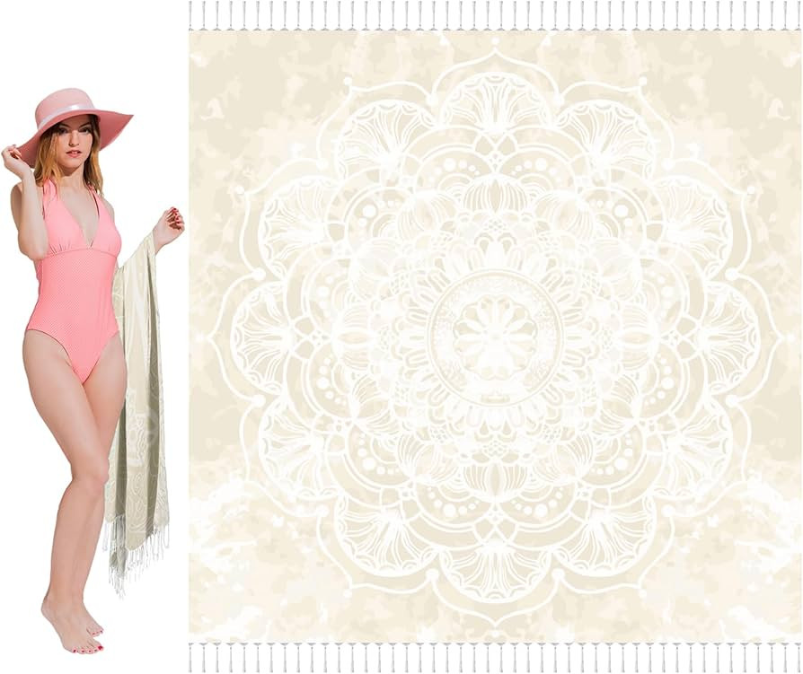 Oversized Turkish Beach Towel Blanket XXL Cotton Sandproof Towels Boho Woven Extra Large Big Sand... | Amazon (US)