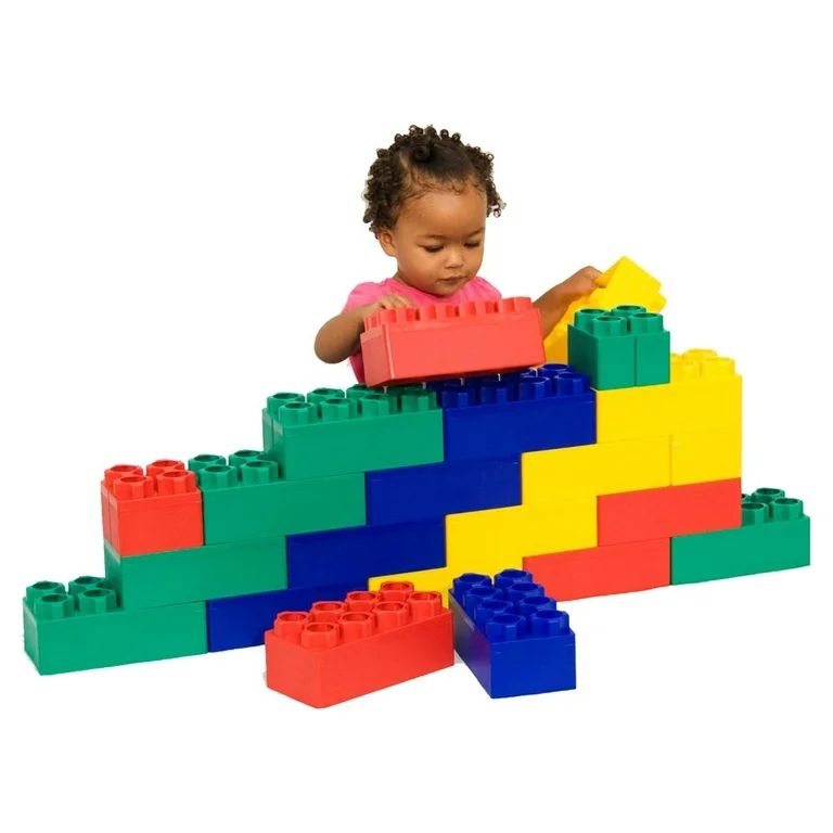 24pc Kids Adventure Jumbo Blocks Beginner Set includes 20pc Giant 8" x 4" and 4pcs of 4" x 4" Bui... | Walmart (US)