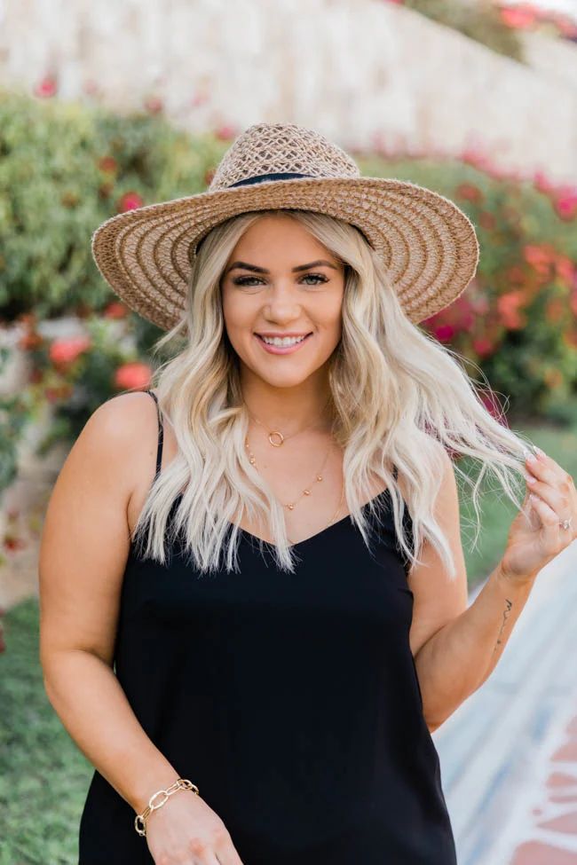 A Shady Spot Black Band Sun Hat | The Pink Lily Boutique