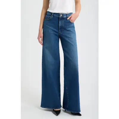 FRAME The Palace High Waist Wide Leg Jeans in Rinse at Nordstrom, Size 24 | Nordstrom