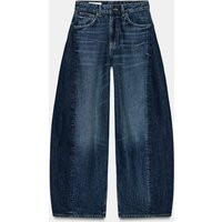 Zara - Trf High-Waist Balloon Oversize Jeans - Navy Blue - 25 (Us 0) - Woman | Zara US