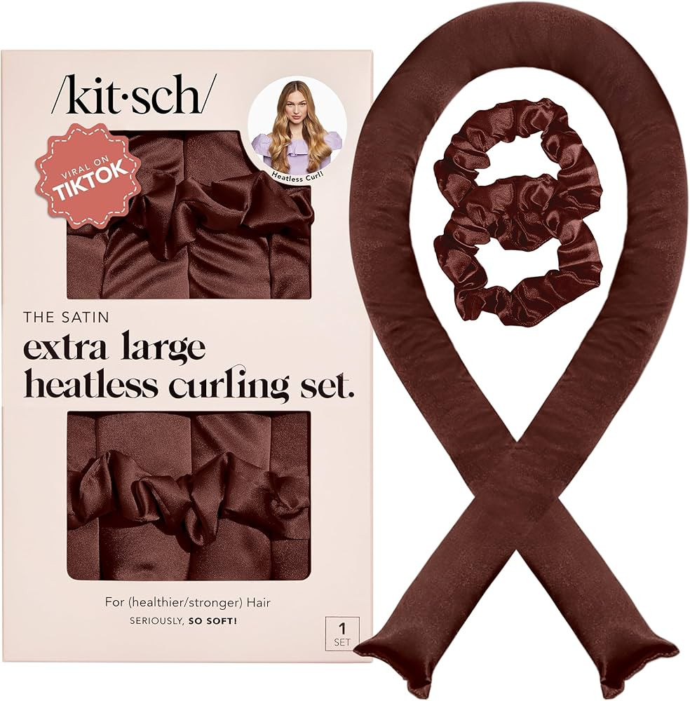 Kitsch Satin Heatless Hair Curler Set - Heatless Curls Overnight with Hair Curler & 2 Satin Scrun... | Amazon (US)