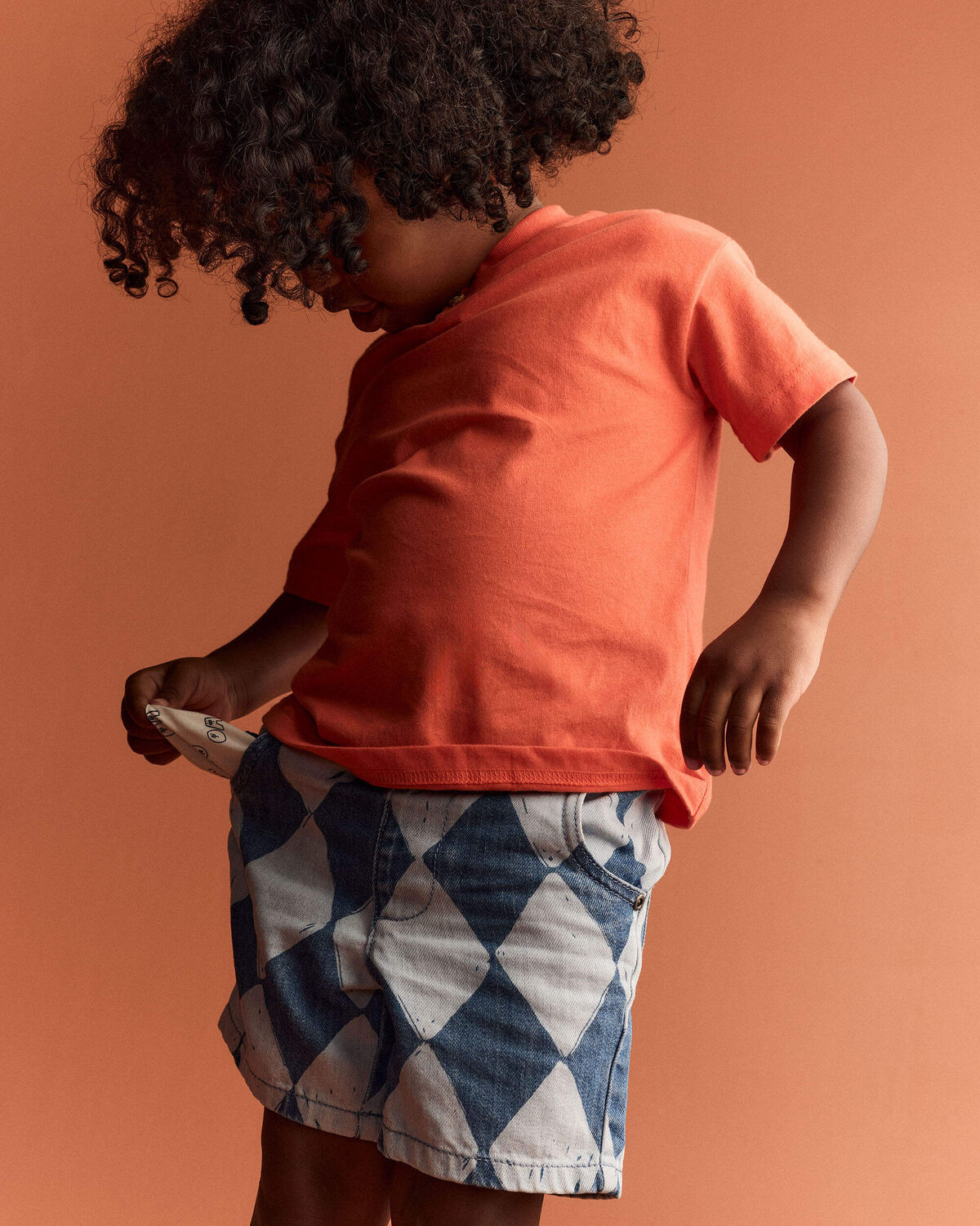 Toddler Boy Bermuda Short in Diamond Denim Print - Otter Avenue | Carter's | Carter's Inc