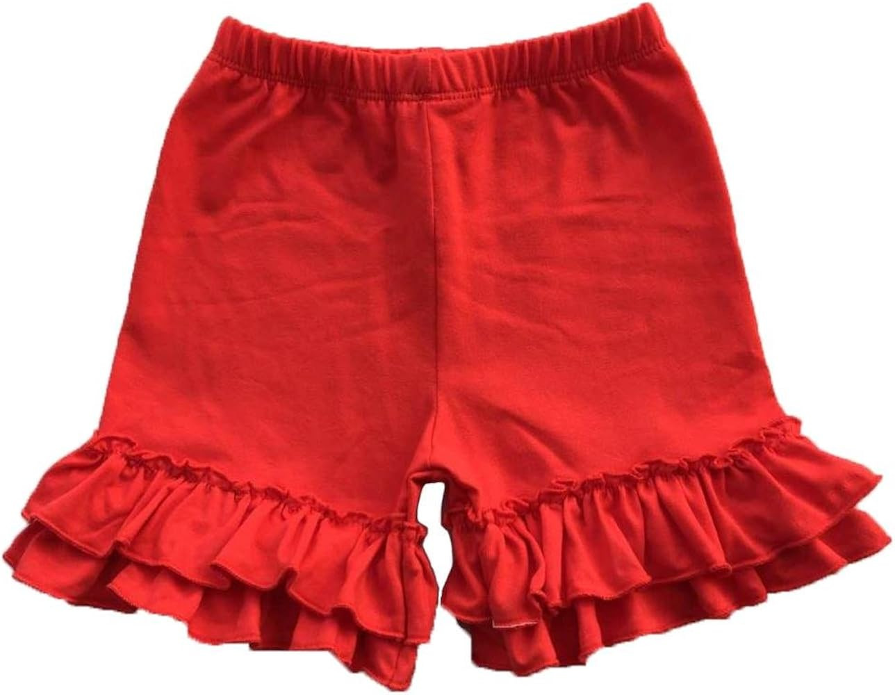 Baby Little Girls Solid Ruffles Cotton Shorts Pants (0-8 Years) | Amazon (US)
