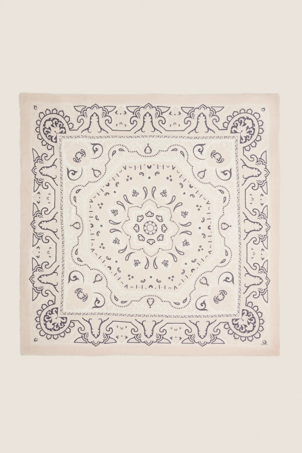 Cream Bandana Silk Cashmere Blend Large Scarf | Tuckernuck (US)