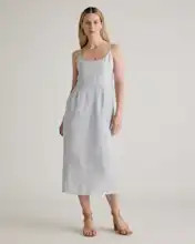 100% European Linen Scoop Neck Midi Dress | Quince