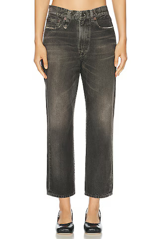 R13 Boyfriend Straight Leg in Mud Grey | FWRD | FWRD 