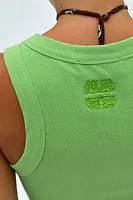 Green Ribbed Tank Top | Never Fully Dressed US