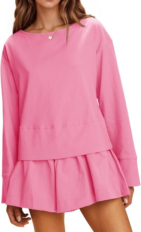 Cicy Bell Womens Long Sleeve Romper Dress Casual Loose Fit Boat Neck One Piece Shorts Jumpsuits F... | Amazon (US)