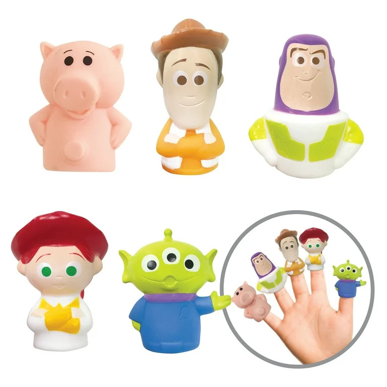 Toy Story Bath Finger Puppets, 5-Piece Squeezy Water Play Set for Toddlers | Walmart (US)