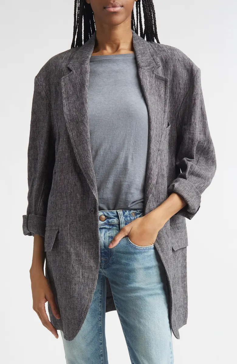 Oversize Ragged Linen Blazer | Nordstrom