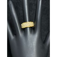 Vintage Gold Tone & Clear Rhinestone Band Ring Sz 8 1/2 | R278 | Etsy (US)