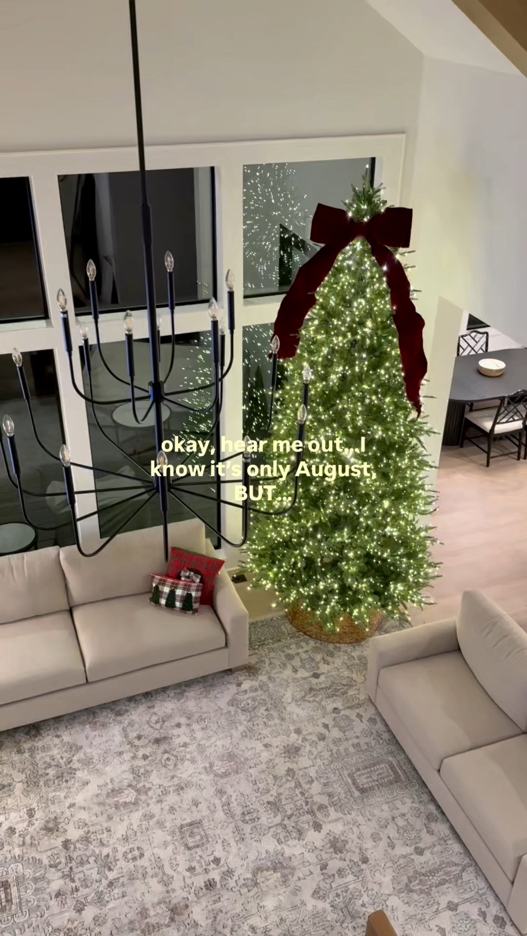 THE viral tree is back in stock (for now!). Comes in a 7.5, 9 & 12 ft. The 12 ft is shown here. Also hardly little to no fluffing was required for this tree! It literally looked this pretty right out of the box. Colored and white light options!

#LTKSeasonal #LTKHome #LTKmomlife