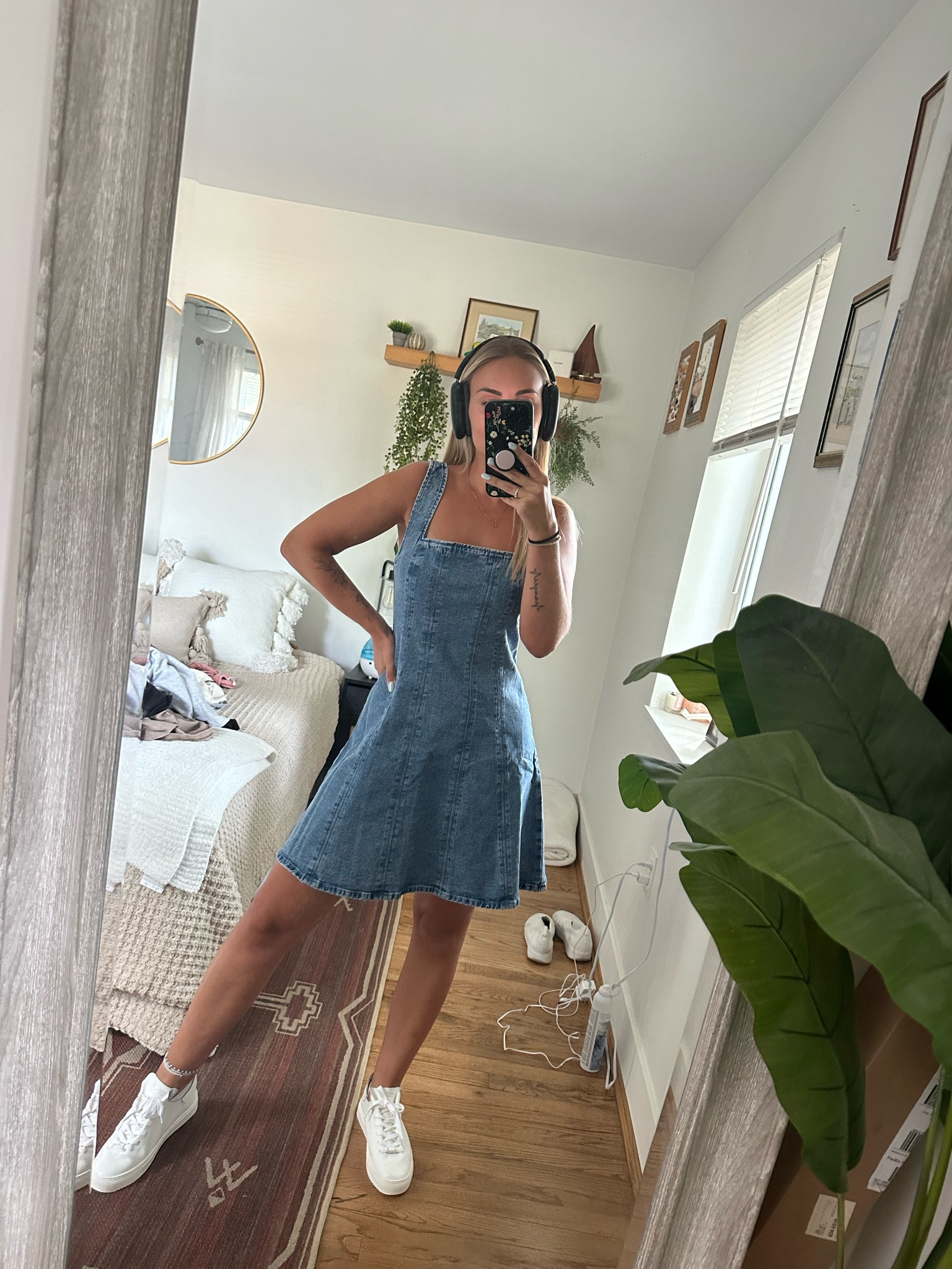 Here for the denim. This dress is SO FLATTERING! Wearing a small, long! I’m 5’6.5! 

#LTKStyleTip #LTKSaleAlert #LTKxAF