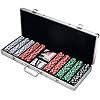 Poker Chip Set for Texas Holdem, Blackjack, Gambling with Carrying Case, Cards, Buttons and 500 D... | Amazon (US)