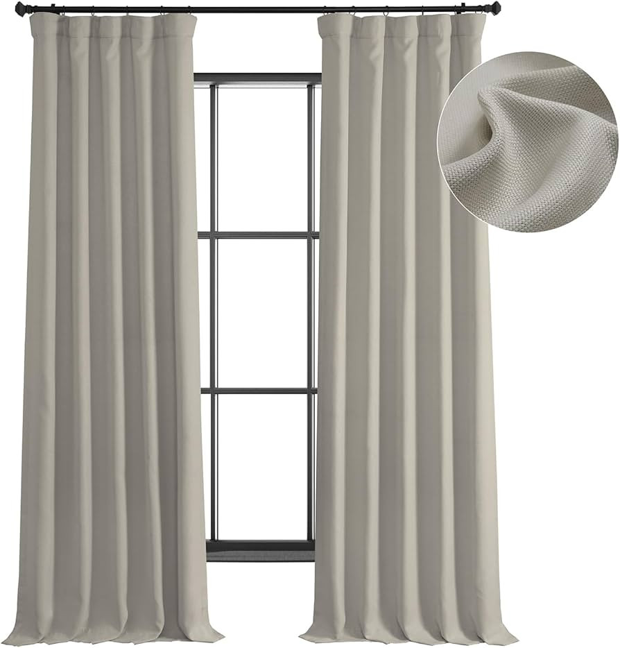 HPD Half Price Drapes Faux Linen Textured Room Darkening Curtains for Bedroom 108 Inches Long (1 ... | Amazon (US)