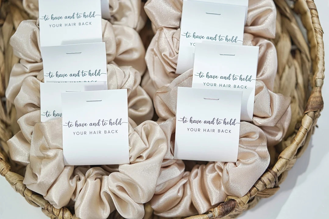 Champagne Bridesmaid Gifts Scrunchie Proposal to Have and to Hold Your Hair Back Bridal Scrunchie... | Etsy (US)