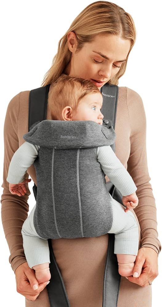 BabyBj\u00f6rn Baby Carrier Mini, Dark Gray, 3D Jersey Infant Carrier (7-25 lbs), Ergonomic, Easy... | Amazon (US)