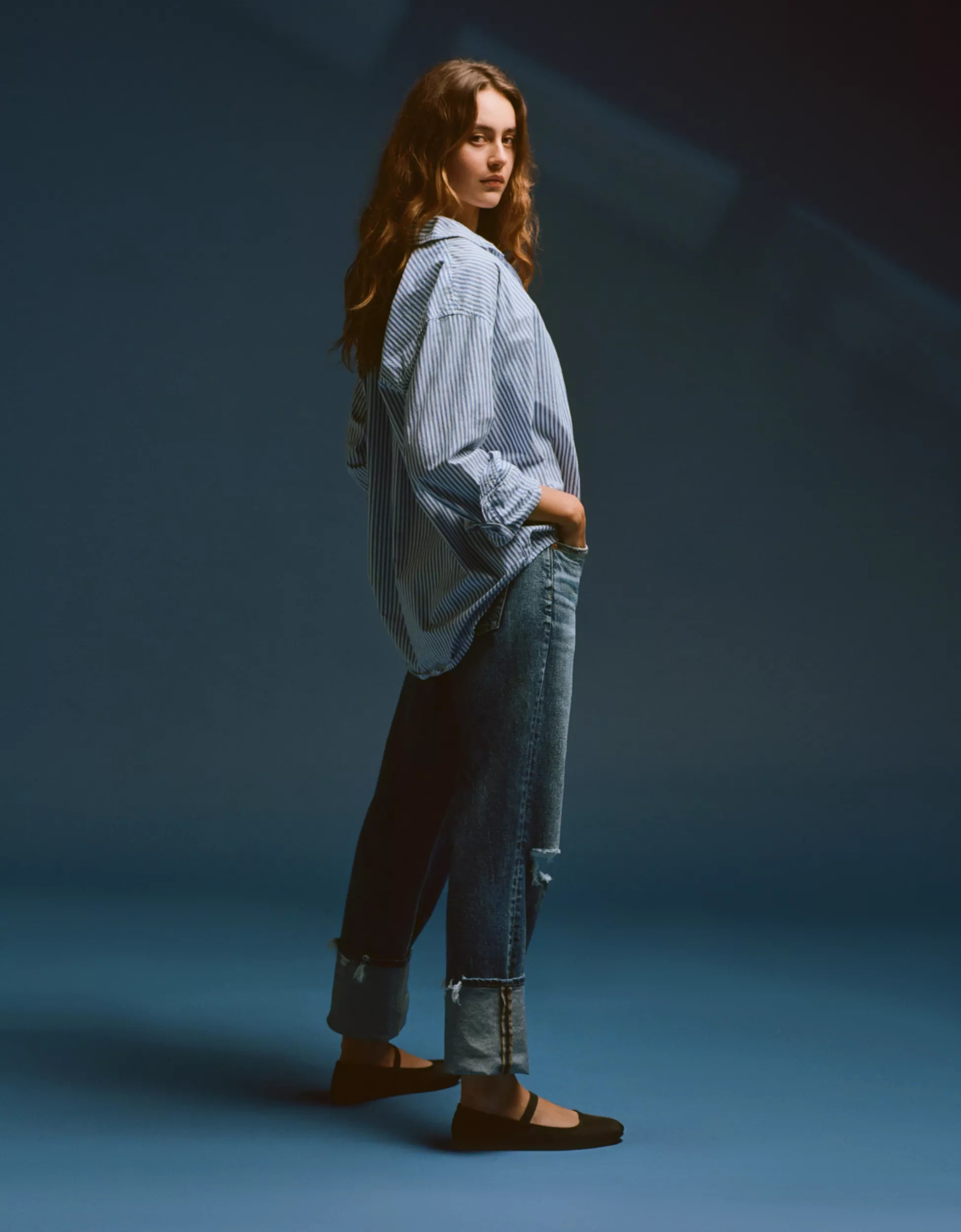 AE Stretch Super High-Waisted Ripped Straight Jean | American Eagle Outfitters (US & CA)