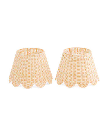 2pk Rattan Scalloped Lamp Shades | TJ Maxx