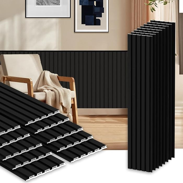 18 paquetes de paneles de wainscoting WPC, paneles de acento de pared 3D de 48.2 x 6.2 pulgadas p... | Amazon (US)