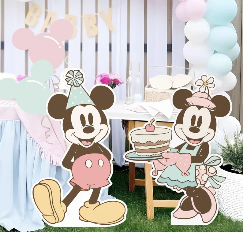 Mickey & Minnie Cutout, Mainstreet Sweet Store Birthday Party Stand up Prop, Mickey Baby Shower, ... | Etsy (US)