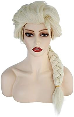 JoneTing Blonde Wig for Kids Braided Wig for Girls Long Straight Wig for Halloween Costumes Wigs | Amazon (US)