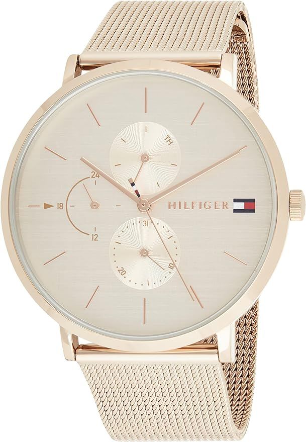 Tommy Hilfiger Analogue Multifunction Quartz Watch for Women with Rose Gold Coloured Stainless St... | Amazon (UK)