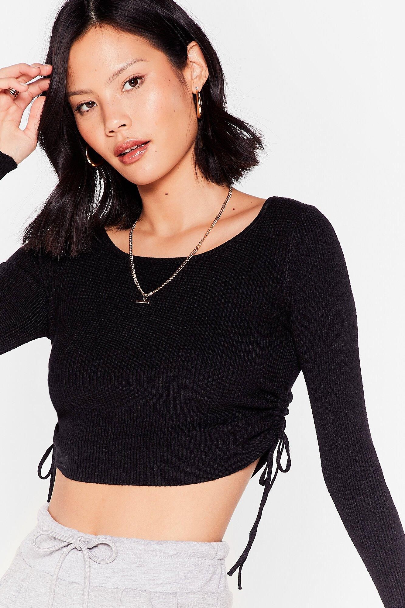 Womens Knit's Up to You Ribbed Cropped Sweater - Black | NastyGal (US & CA)